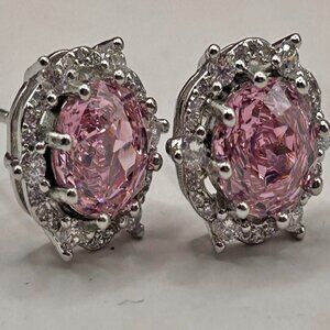 NEW S925 Silver Moissanite Rose Cut Flower Earrings, 5.0 Carat Moissanite Flower